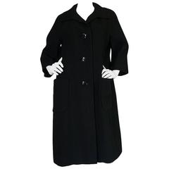 1950s Christian Dior Demi-Couture Black Voluminous Coat 11