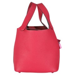 Hermès Rose Mexico Clemence Monochrome Picotin Lock 18