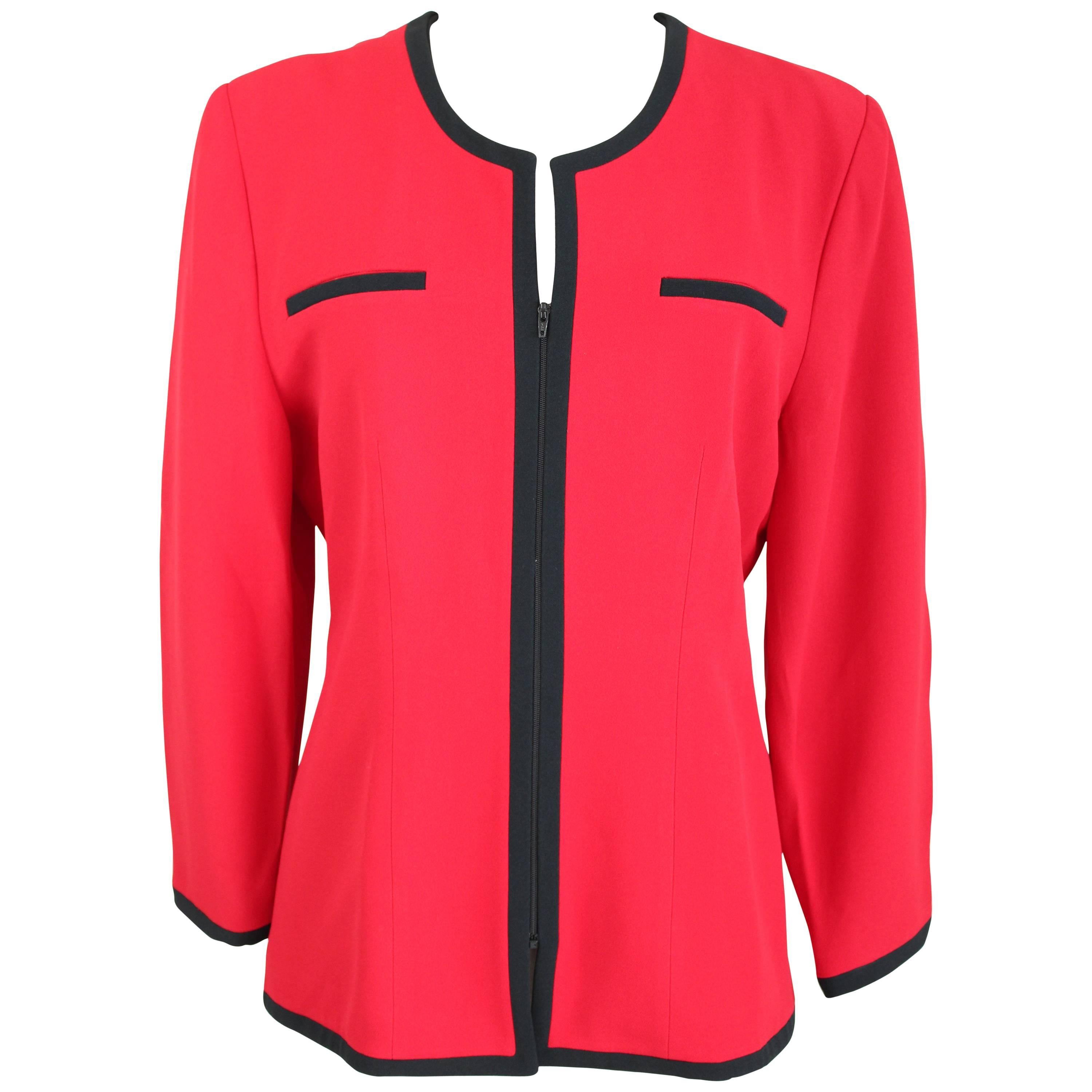 Gai Mattiolo Couture Blazer Red Italian Oversize Jacket, 1980 For Sale
