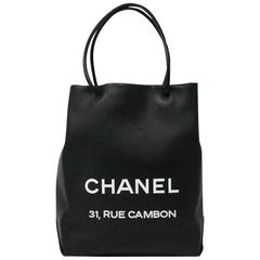 Chanel Petit 31 Rue Cambon Black Leather Runway Tote Bag in Box No. 12 at  1stDibs