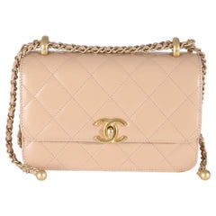 Chanel Beige Trapuntata in pelle di vitello Mini Perfect Fit Flap Bag