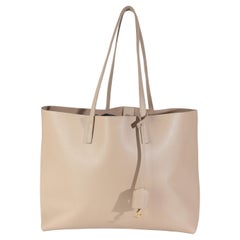 Saint Laurent Dark Beige Calfskin Large Shopping Tote