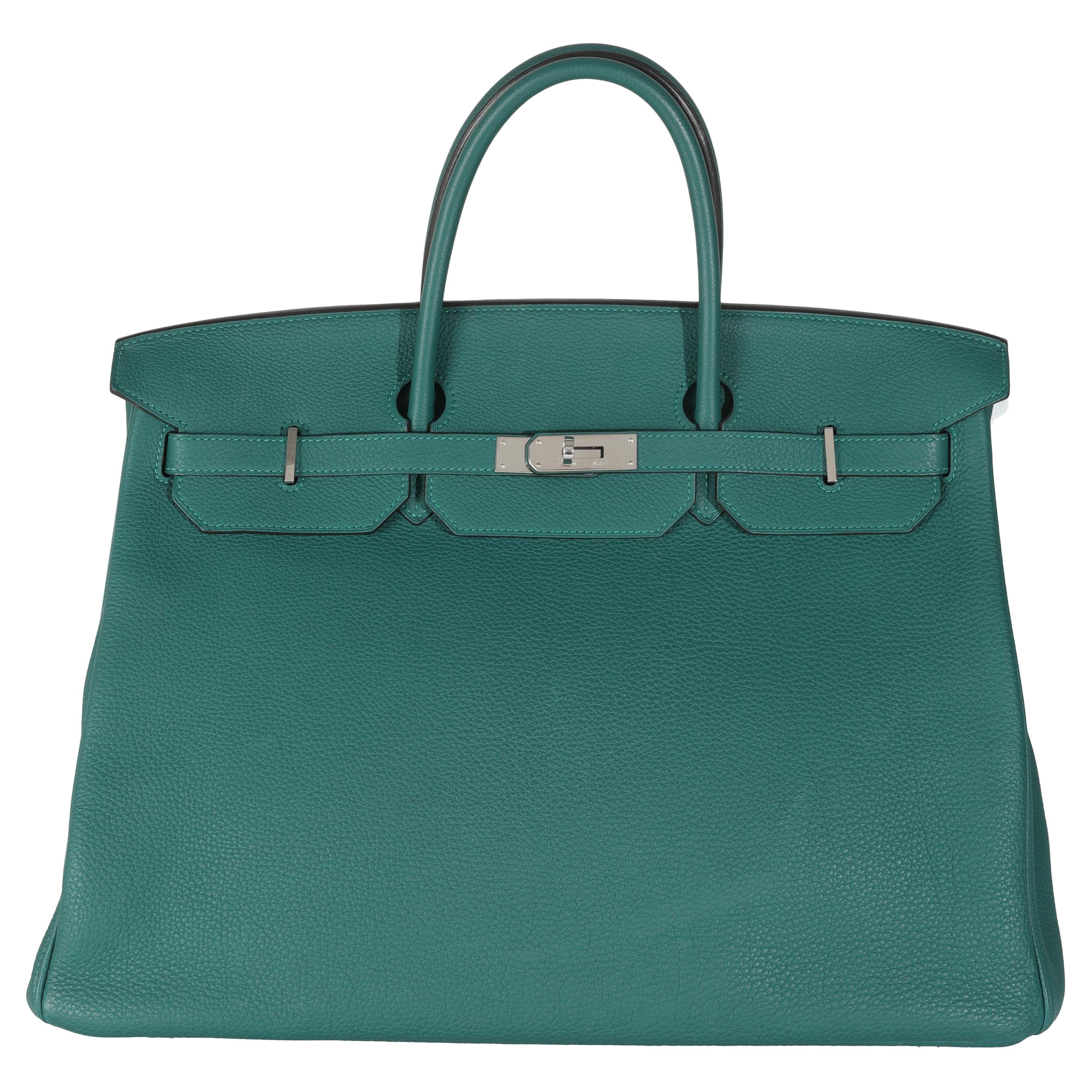 Hermès Malachite Togo Birkin 40 PHW For Sale