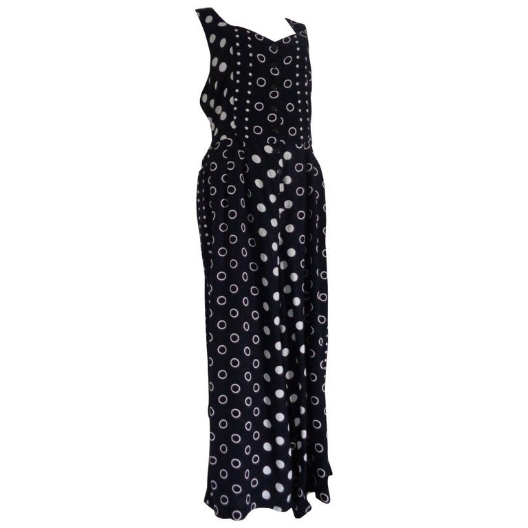 Style Avant Blu white pois Dress jumpsuit For Sale at 1stDibs
