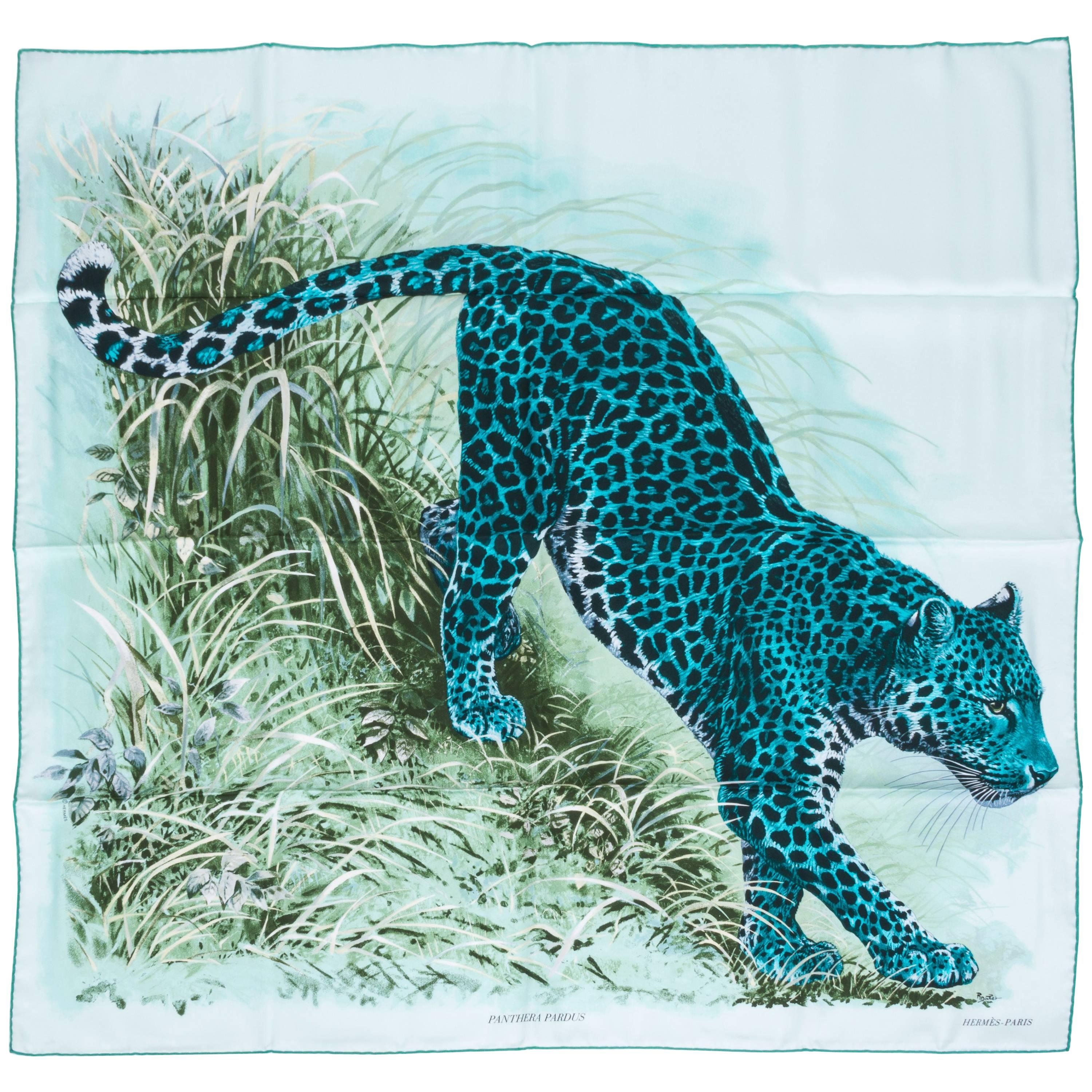 Hermes Silk Panthera Pardus Scarf New in Box with Ribbon