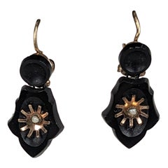Charming Victorian Onyx Earrings