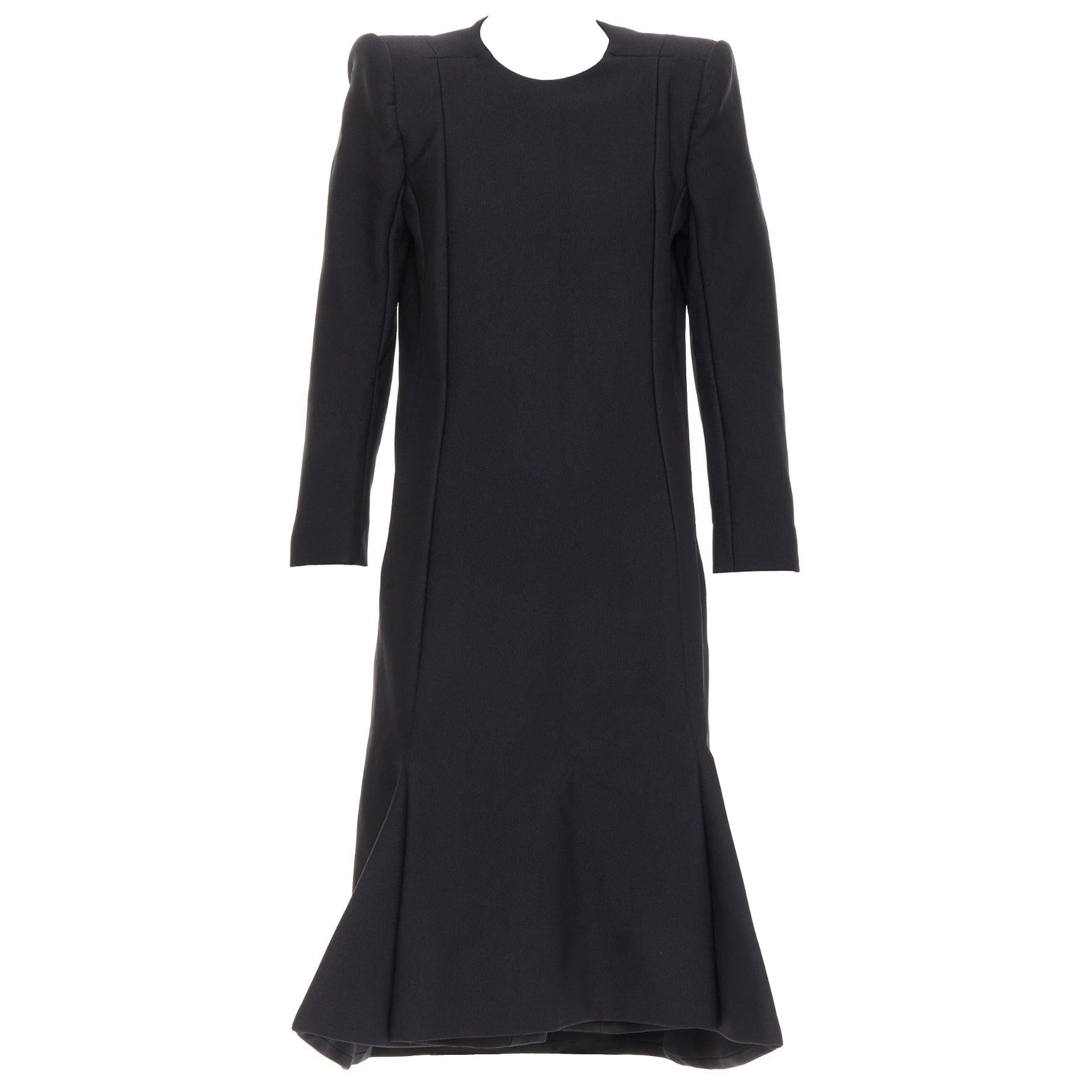 BALENCIAGA Demna 2016 black padded structural midi dress FR40 L For Sale