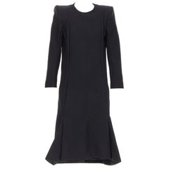 Balenciaga Demna 2016 abito midi strutturale imbottito nero FR40 L