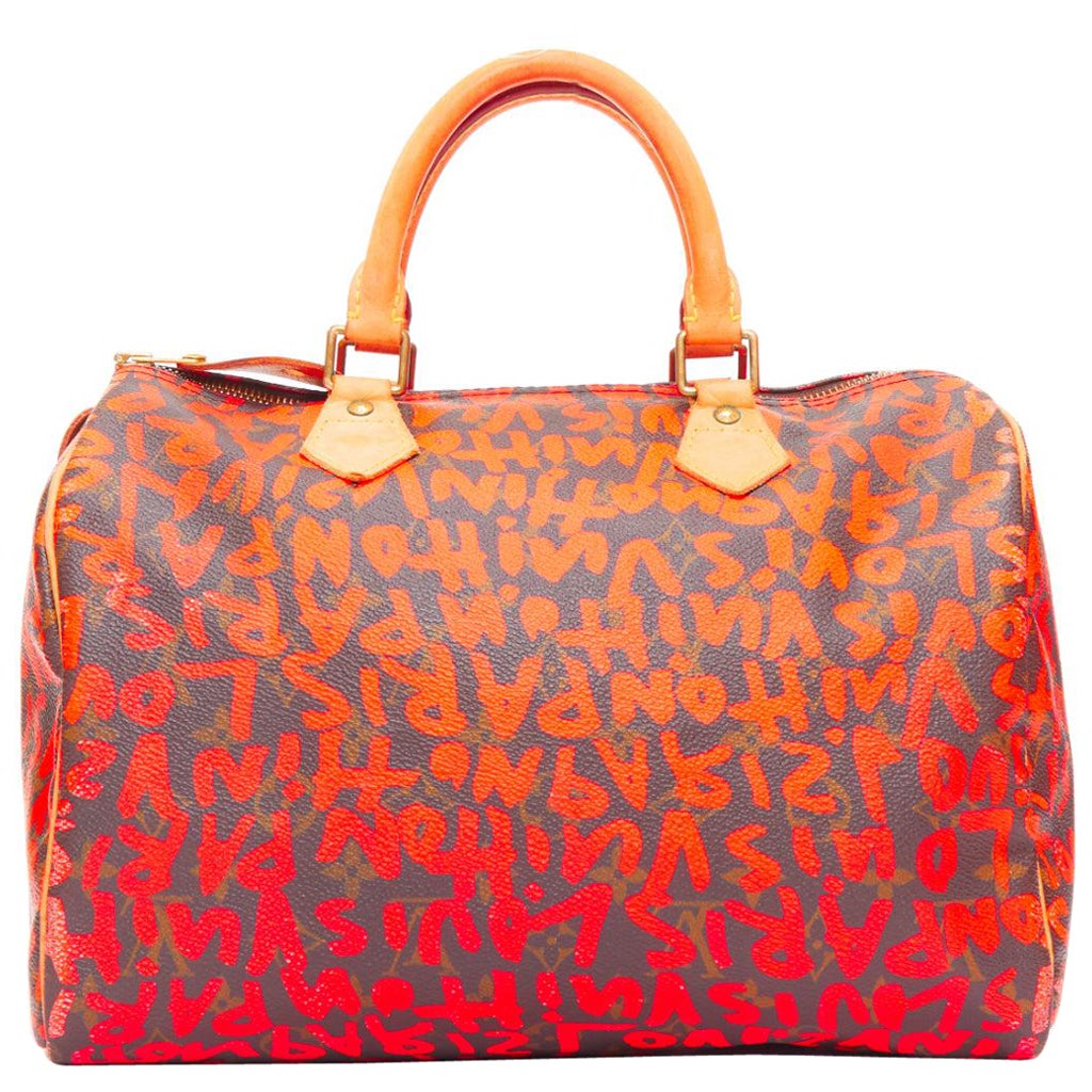 LOUIS VUITTON 2008 Stephen Sprouse Speedy neon orange graffiti bag