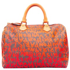 LOUIS VUITTON 2008 Stephen Sprouse Speedy neon orange graffiti bag