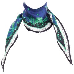 HAIDER ACKERMANN 2017 Pasarela pañuelo triangular estampado paisley azul verde