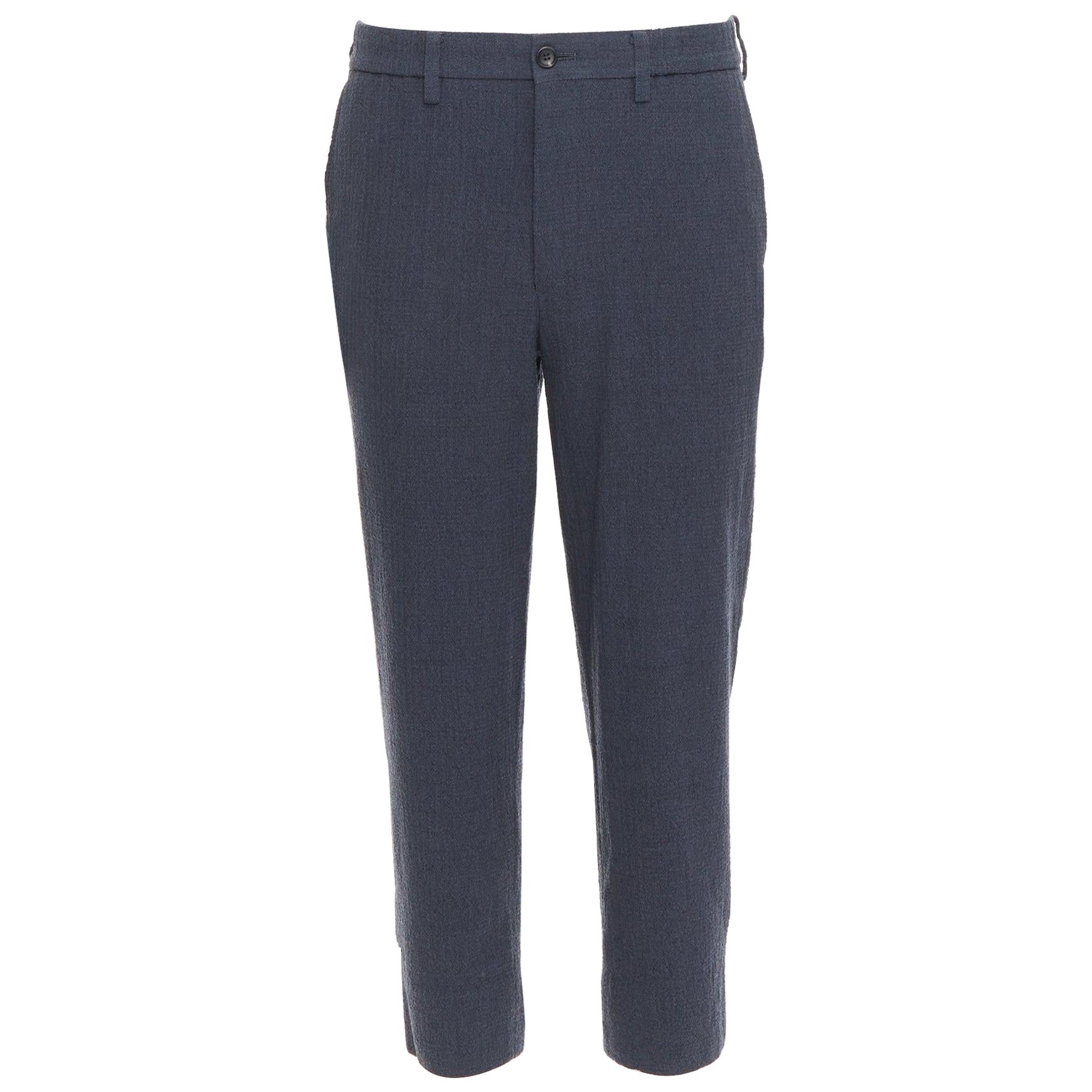 ISSEY MIYAKE Herren Graue strukturierte Hose aus 100 % Wolle JP1 S