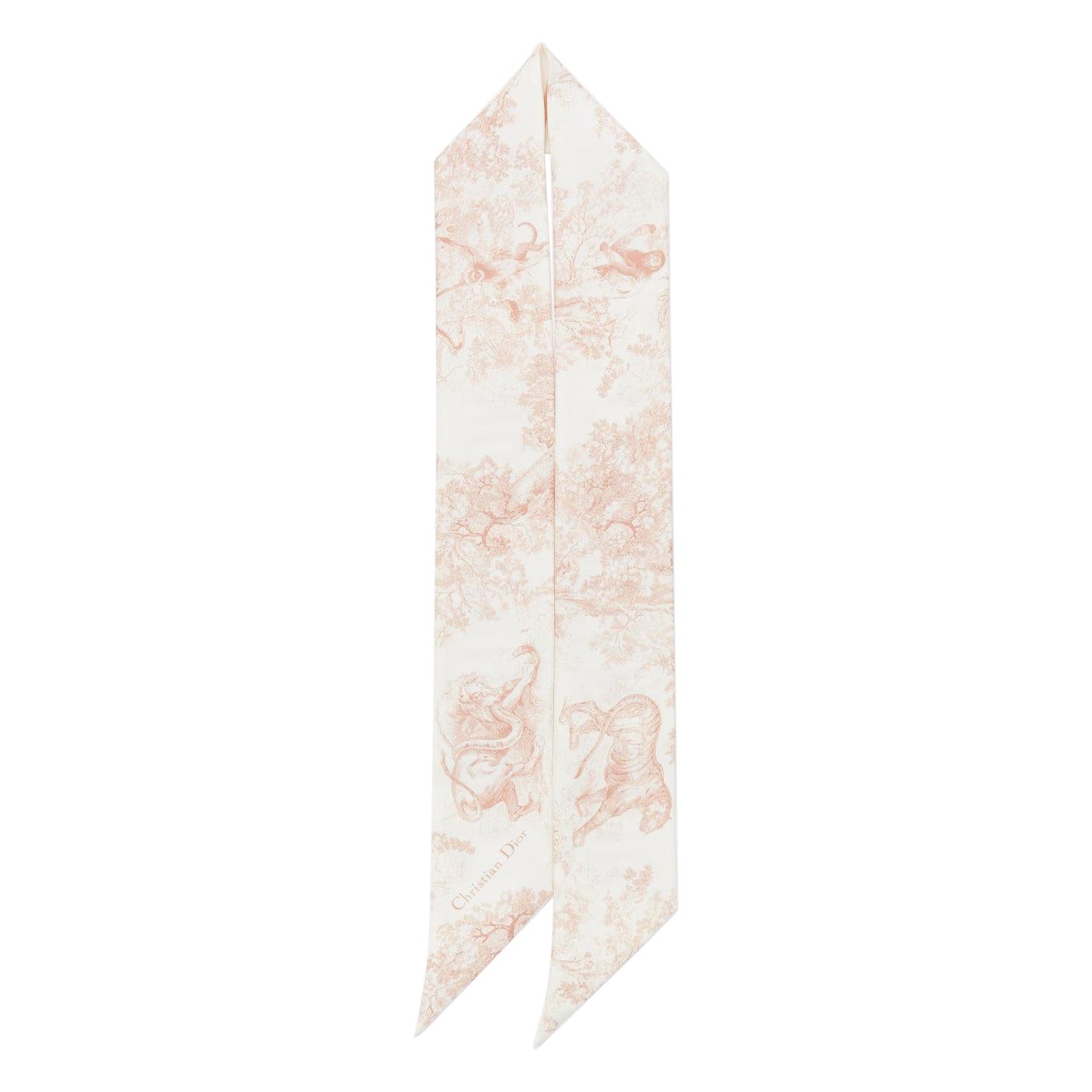 CHRISTIAN DIOR Toile De Jouy Sauvage Mitzah beige white print skinny scarf