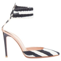 GIANVITO ROSSI ALTUZARRA nero crema zebrato stampa a righe EU37