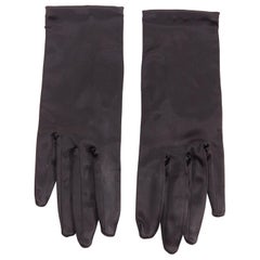 GIORGIO ARMANI black satin classic short evening gloves
