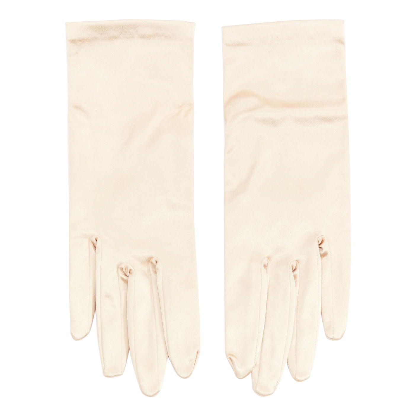 GIORGIO ARMANI Gants de soirée courts en satin doré champagne
