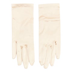 GIORGIO ARMANI Gants de soirée courts en satin doré champagne