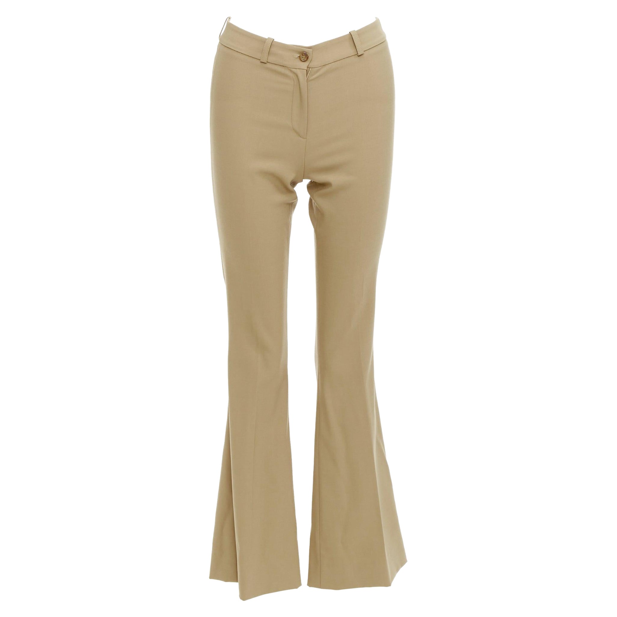 MICHAEL KORS Collection khakifarbene Schlaghose aus Wollmischung US0 XS