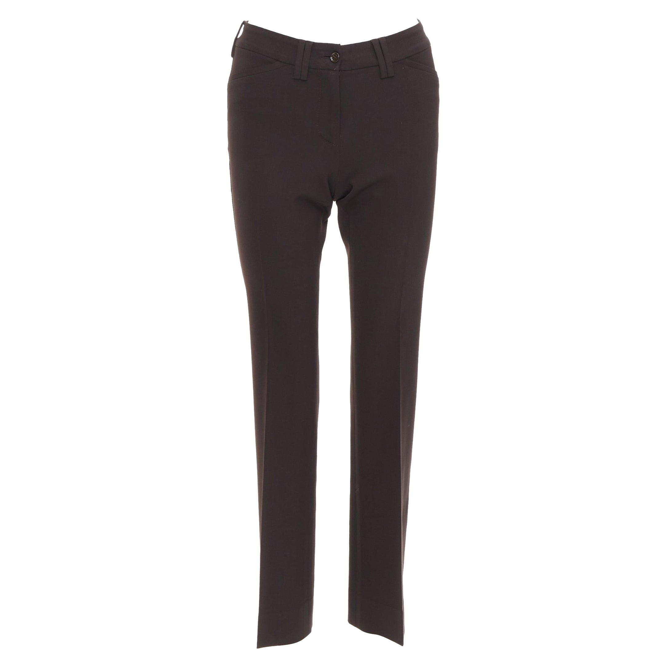 DOLCE GABBANA Pantaloni vintage marrone scuro IT36 XXS