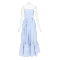 SALVATORE FERRAGAMO Runway - Robe longue à corsage sans bretelles bleu clair IT38 XS