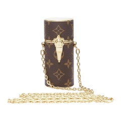 LOUIS VUITTON Lipstick Case on Chain LV monogram crossbody bag