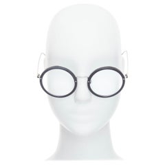 LINDA FARROW LFL239/21 Schwarze runde optische Gläser aus mattem Acetat, rund