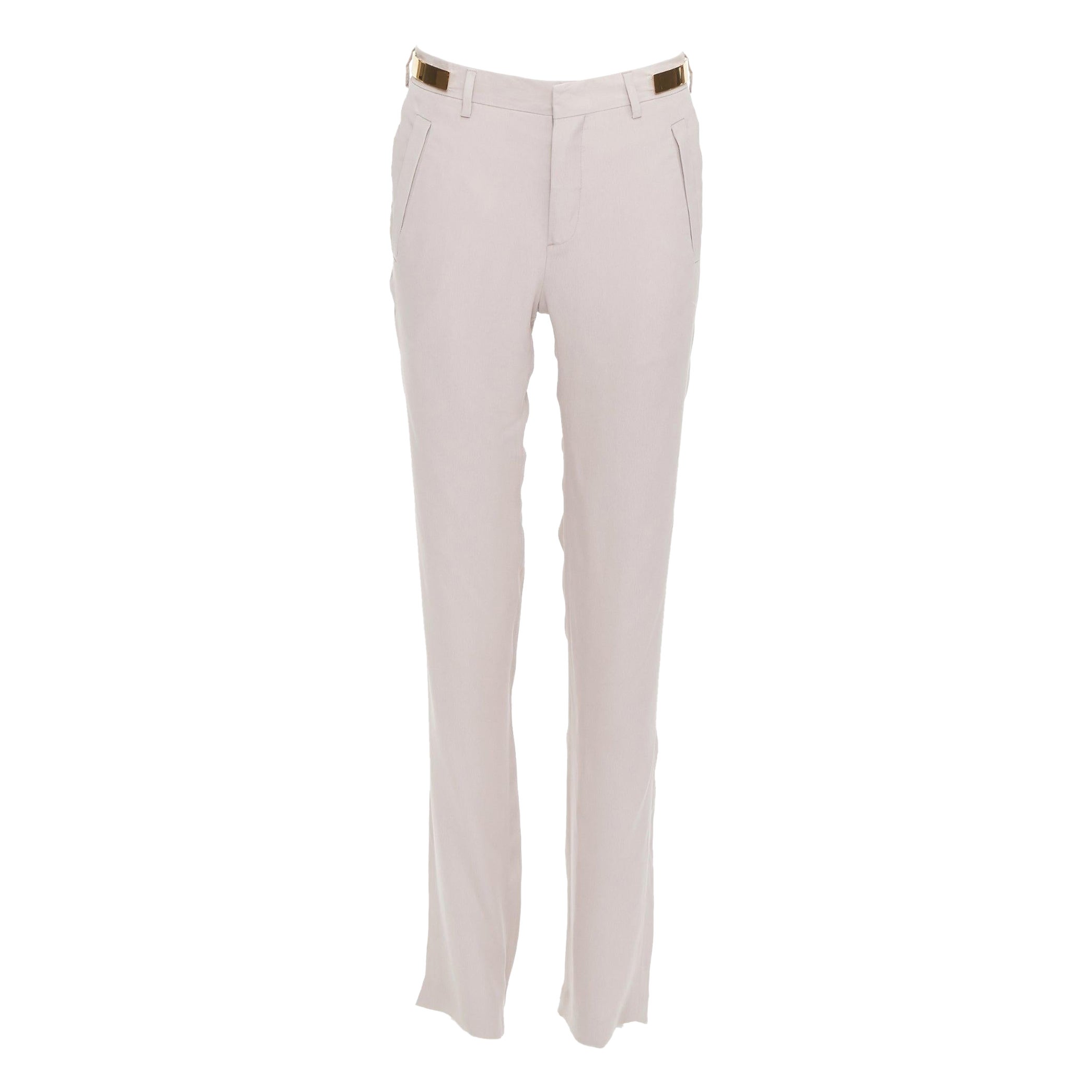 GIVENCHY Riccardo Tisci Runway gold waist metal bar pink pants FR36 S For Sale