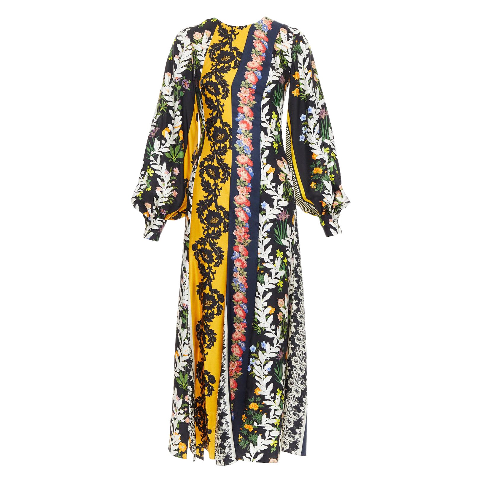 OSCAR DE LA RENTA 2019 100% silk floral print asymmetric boho dress US0 XS For Sale