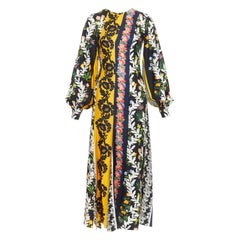 OSCAR DE LA RENTA 2019 100% silk floral print asymmetric boho dress US0 XS
