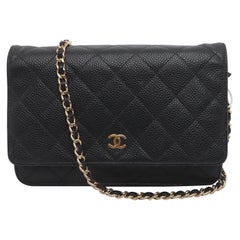 Chanel Wallet on Chain Black Caviar Leather Gold Hardware 2014