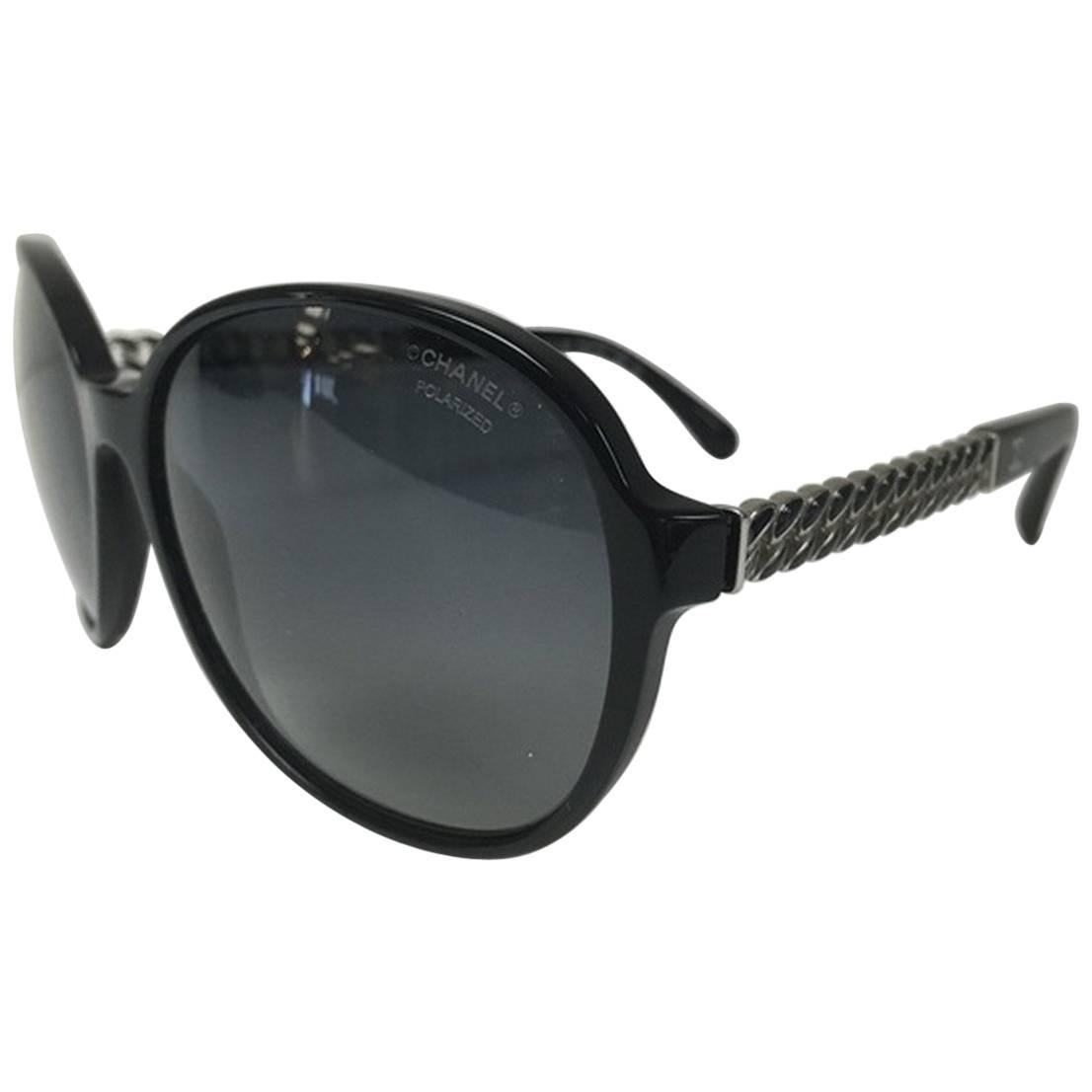 Chanel Chain Sunglasses Black