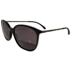 Chanel Black Wayfarer Polarized Crystal Sunglasses
