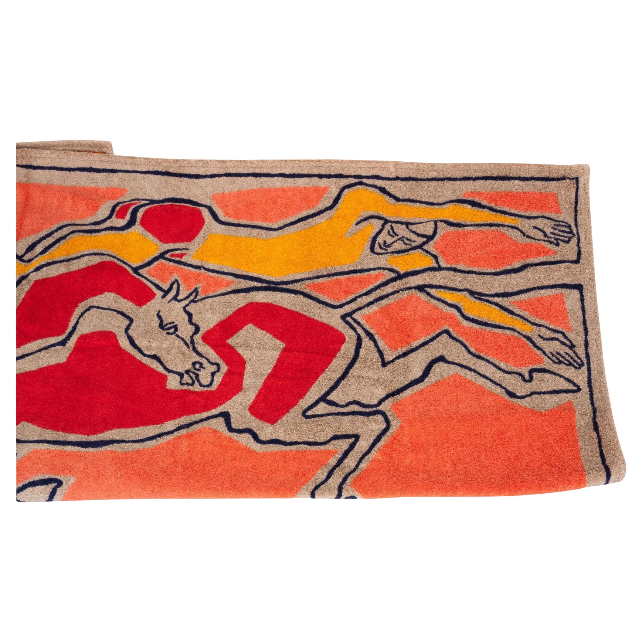 Hermès NIB Orange Horse Beach Towel (serviette de plage)
