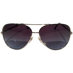 Chanel Silver Aviator Sunglasses