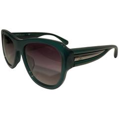 Chanel Rectangular Sunglasses Black Green