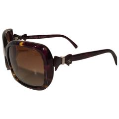 Chanel Brown Square Polarized Sunglasses