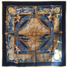 Hermes Rythmes du Monde Silk Scarf in Blues