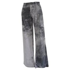 Roberto Cavalli Grey White Cotton Denim Pants 12