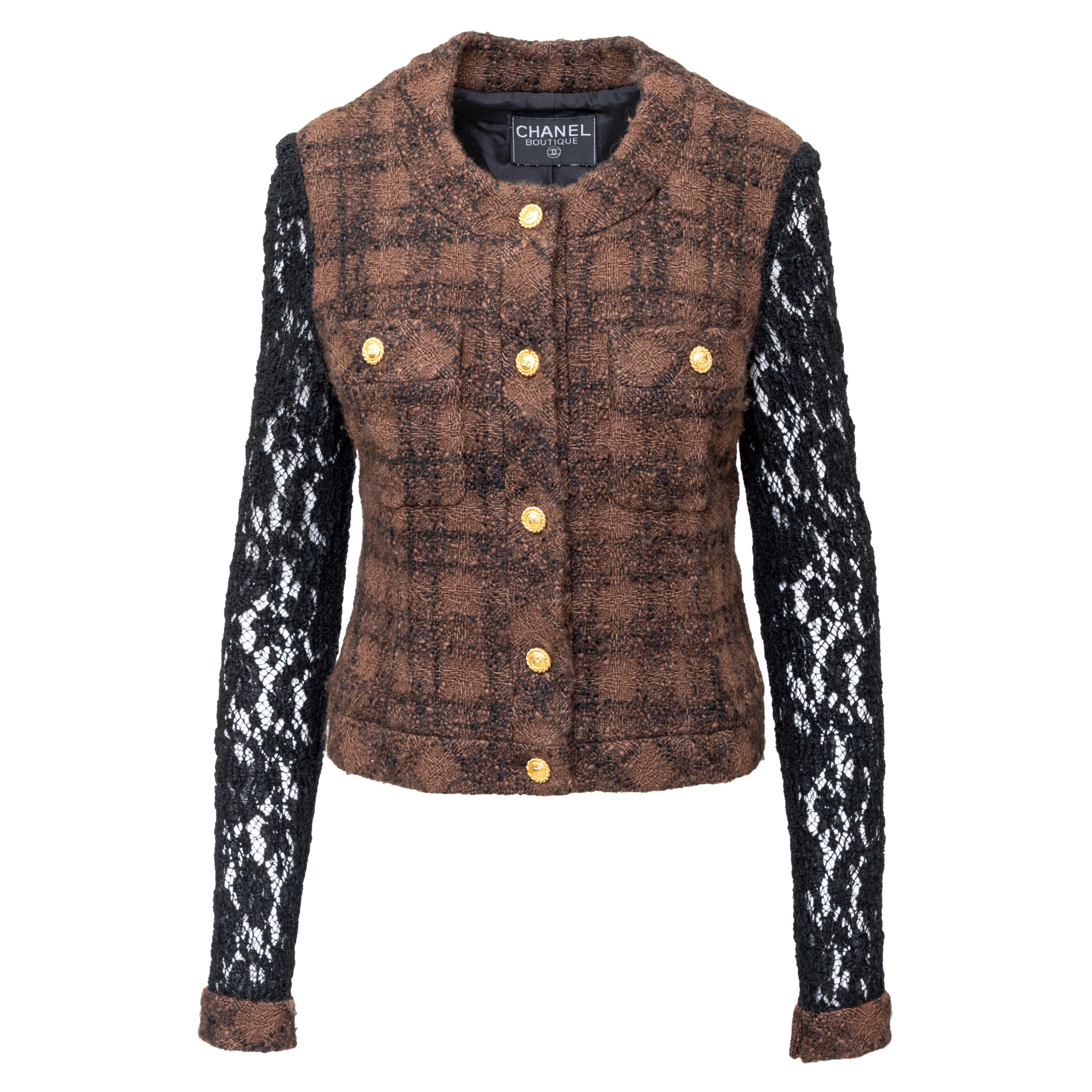 Chanel Tweed and Lace Jacket - '90s For Sale