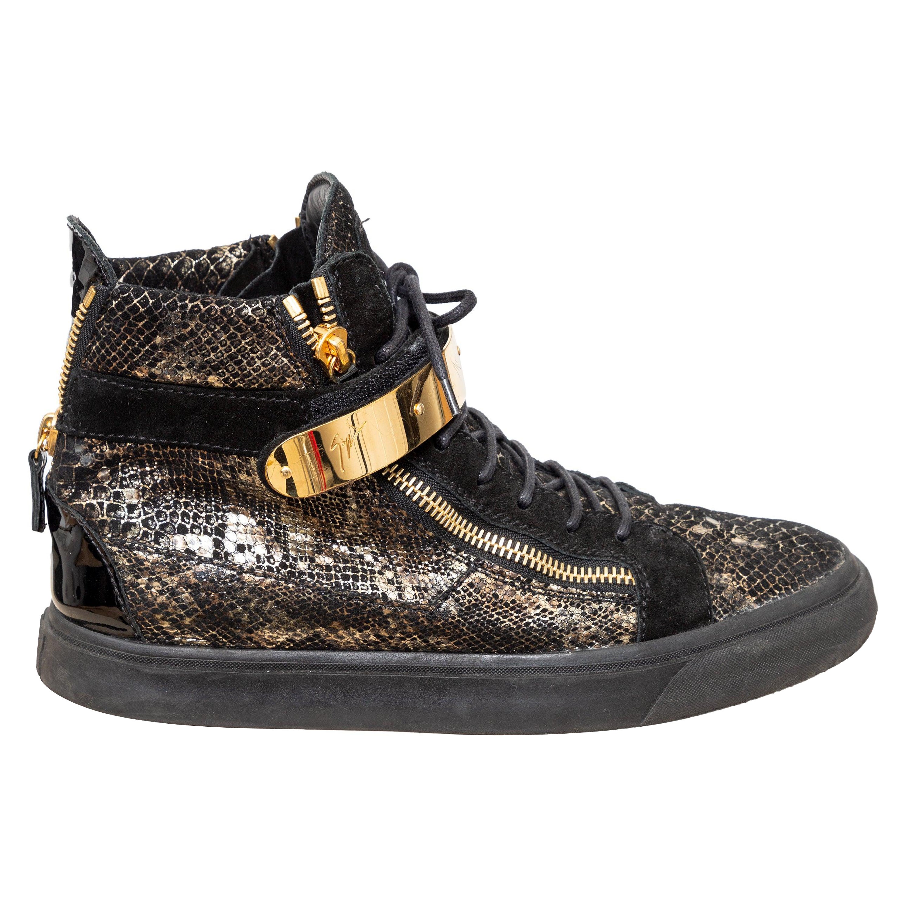 Giuseppe Zanotti Printed Snakeskin Sneakers - '10s For Sale