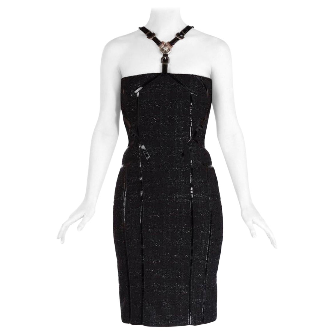 Versace 2013 Collection Black Embellished Dress Italian 38 For Sale
