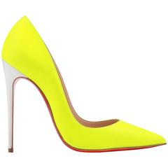 CHRISTIAN LOUBOUTIN S/S 2015 "So Kate" 120 Matte Flourescent Yellow Leather Pump 11