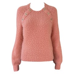 Chanel New CC Turnlock Peach Alpaca Jumper 34 FR