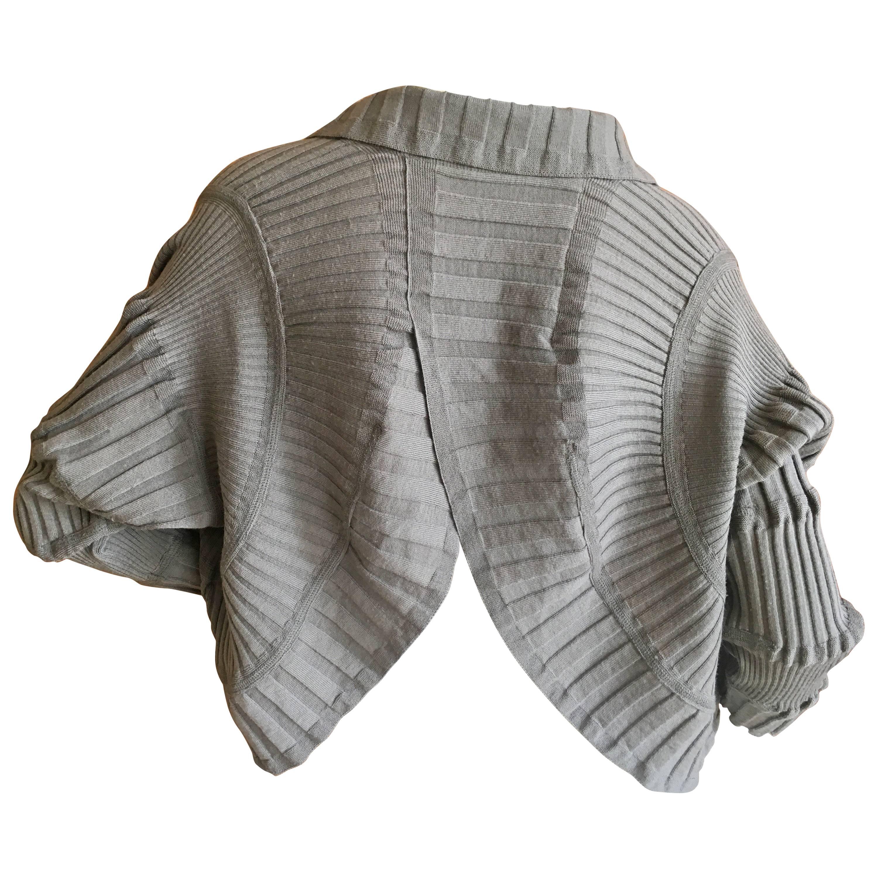 Issey Miyake Fan Pleated Gray Jacket For Sale