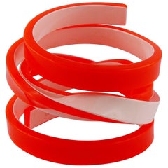 Christian Lacroix Runway Neon Orange Resin Sculptural Bracelet Spring 2008