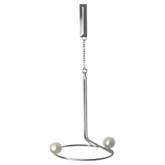 Asymmetrical modern minimalistic earring gilding silver with Natural Pearls