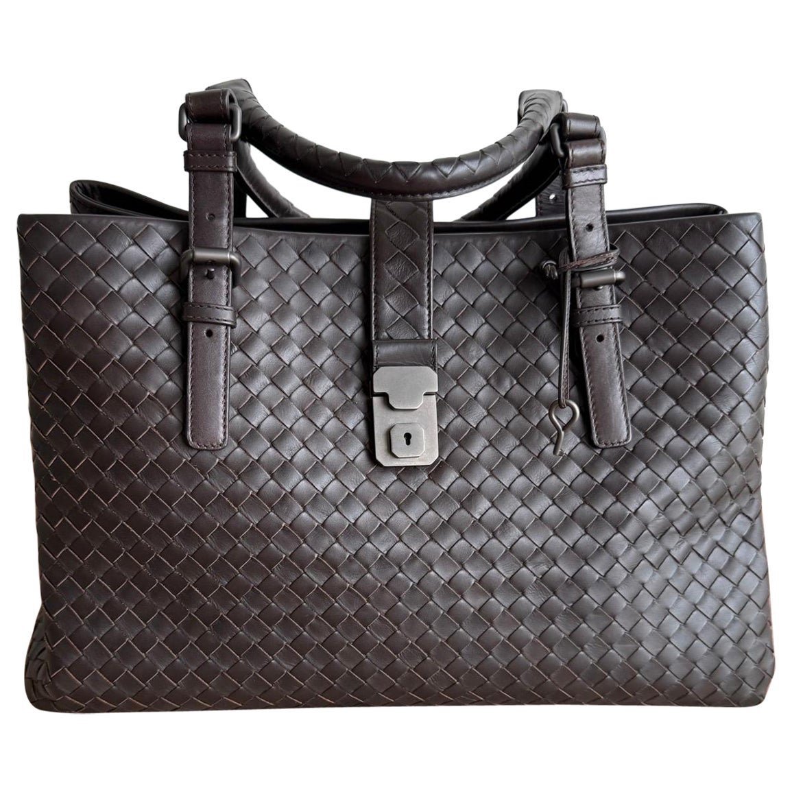 Bottega Veneta Roma Large Intrecciato Nappa Leather Chocolate Brown 35cm