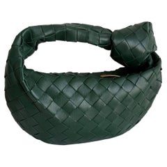 Bottega Veneta Dark Forest Green Mini Lambskin Leather Clutch Bag