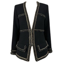 Chanel New Paris / Cosmopolite Black Tweed Jacket 40 FR