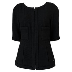 Chanel Colección Supermercado Chaqueta de tweed negra 38 FR
